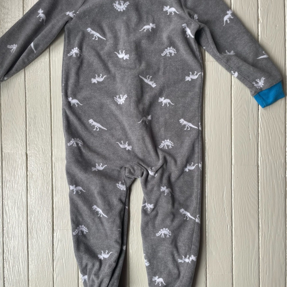 Baby Boys Dino Roar Fleece Footed Pajamas Size 3T - Picture 7 of 8